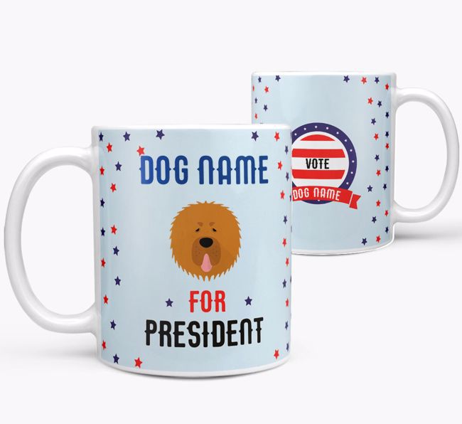 Personalized Vote {dogsName} for President Mug